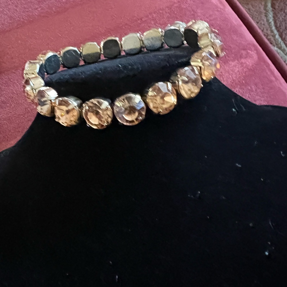 Orange Sparkly Stone Stretch Bracelet